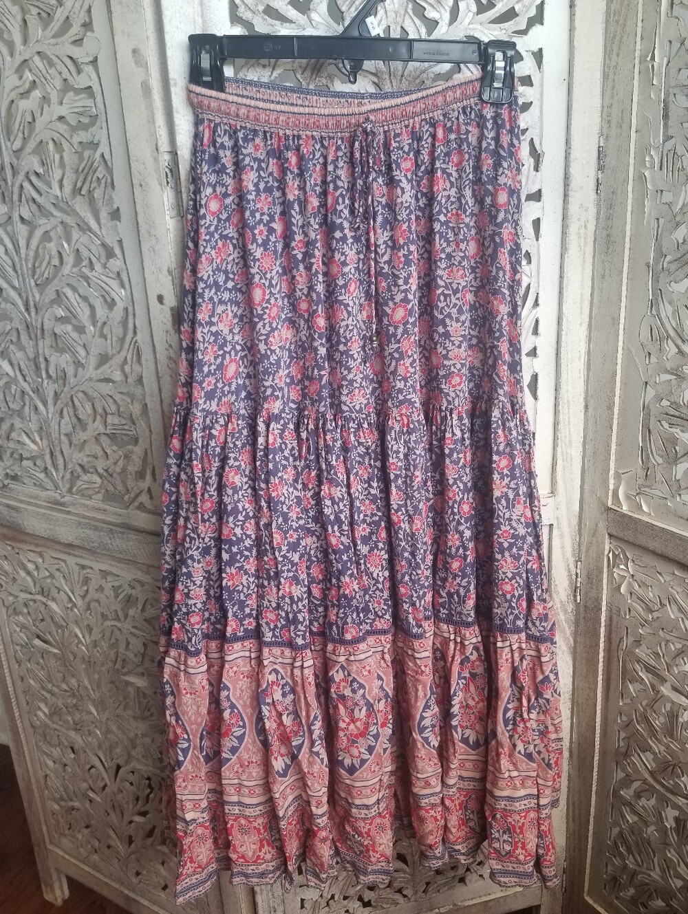 Spell & The Gypsy Jasmine Maxi Skirt - Navy & Coral